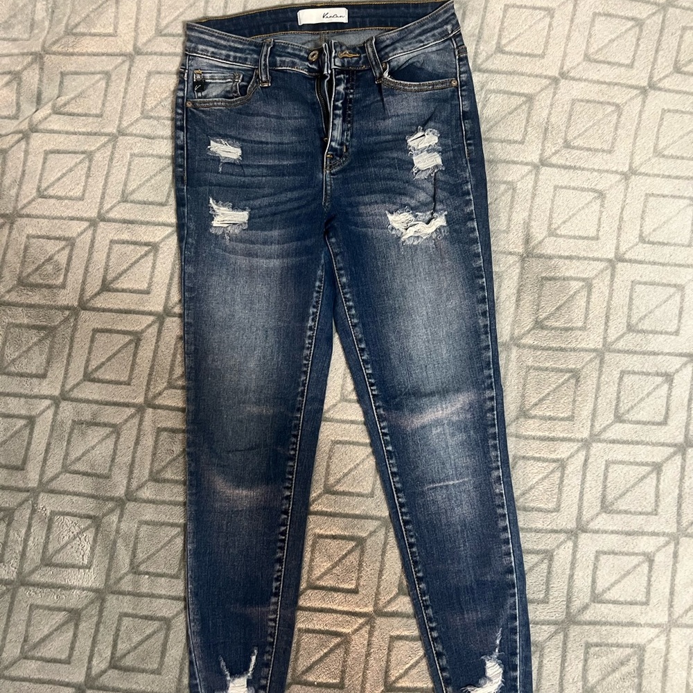 KanCan Classic Blue Distressed Women Jeans